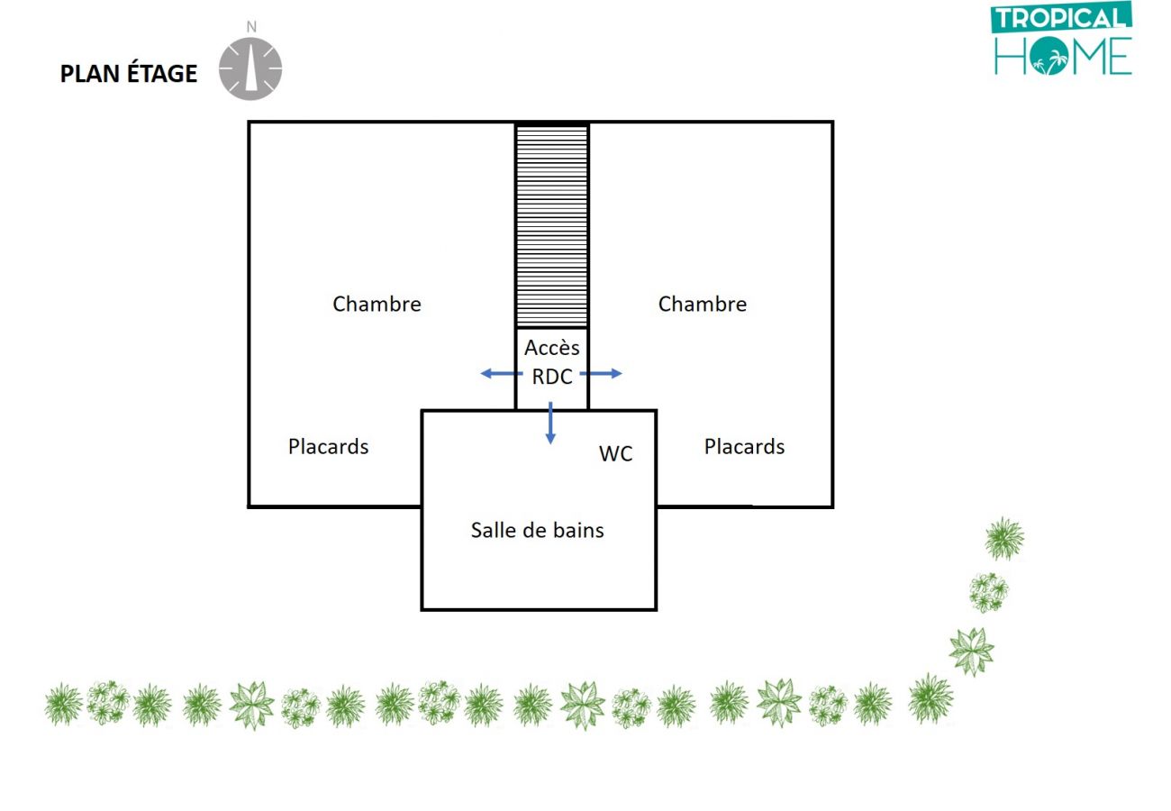 Plan de l'étage de la villa des Palmiers