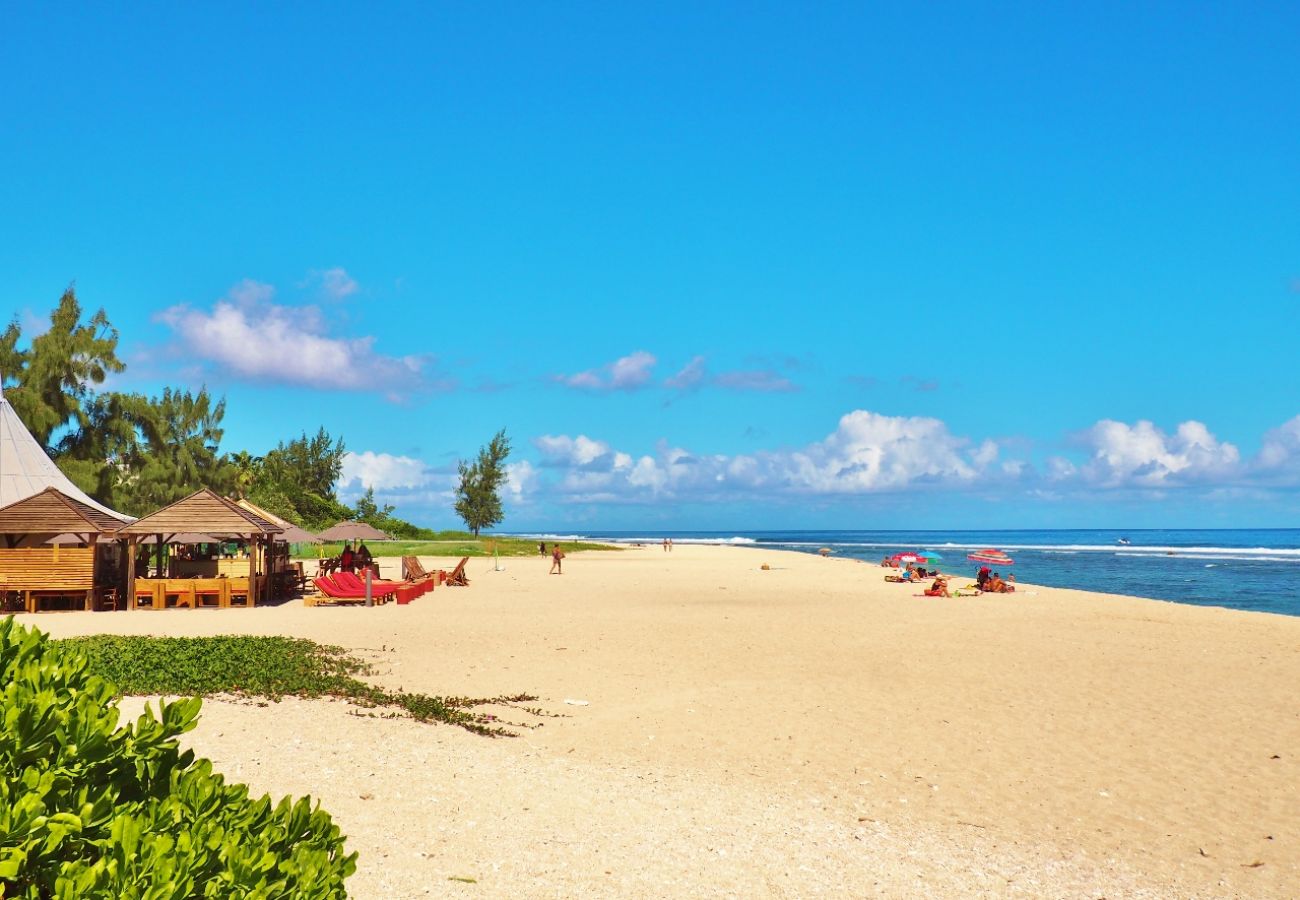 The beach in front of the villa