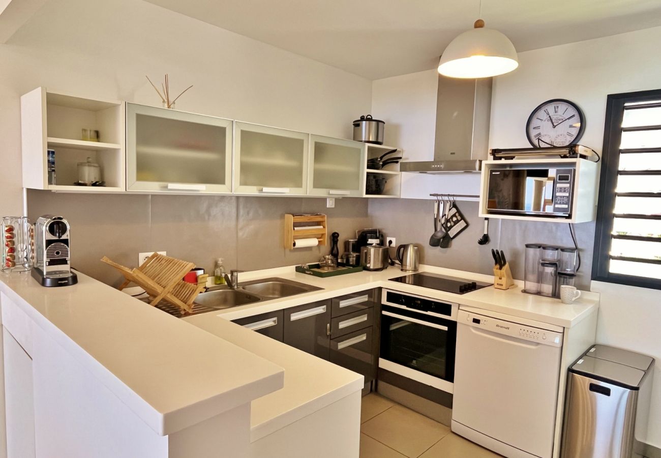 Modern equipped kitchen apartment Saint-Gilles Reunion