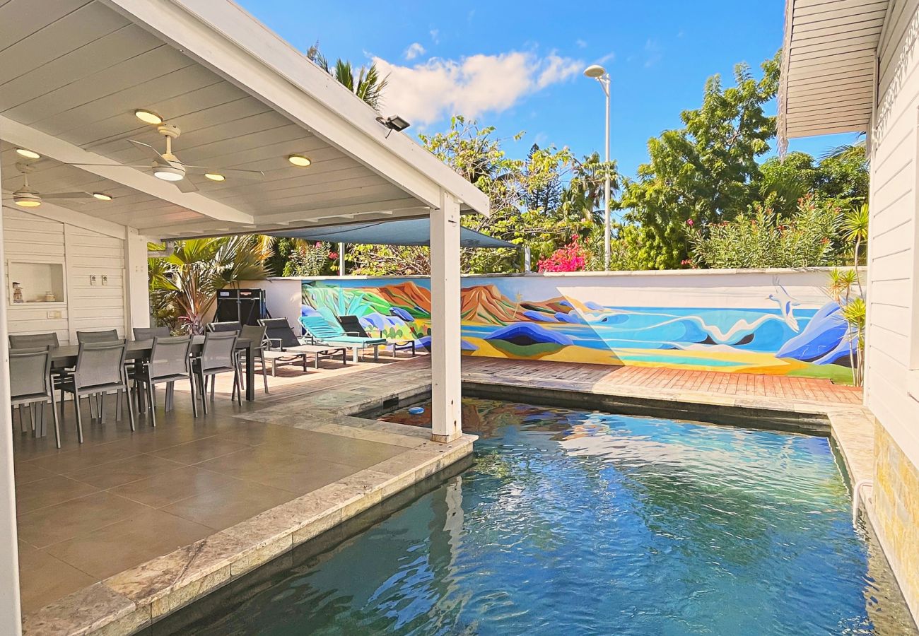 Pool and terrace at Villa Kap Corail in Saint-Gilles Reunion Island