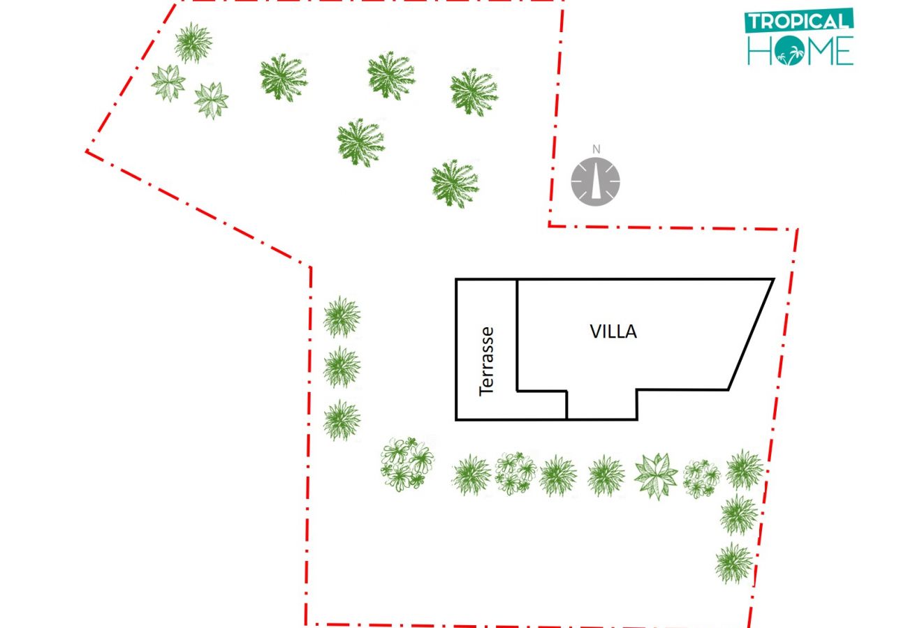 Plan de la propriété avec l'emplacement de la villa