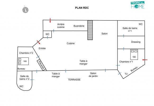 Plan de l'aménagement intérieur (RDC)