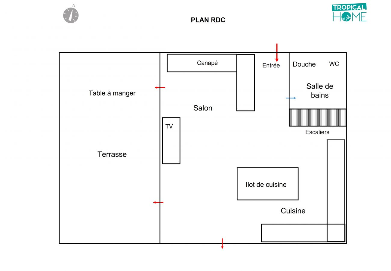 Plan de l'aménagement intérieur (RDC)