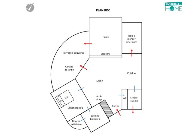 Plan de l'aménagement intérieur (RDC)