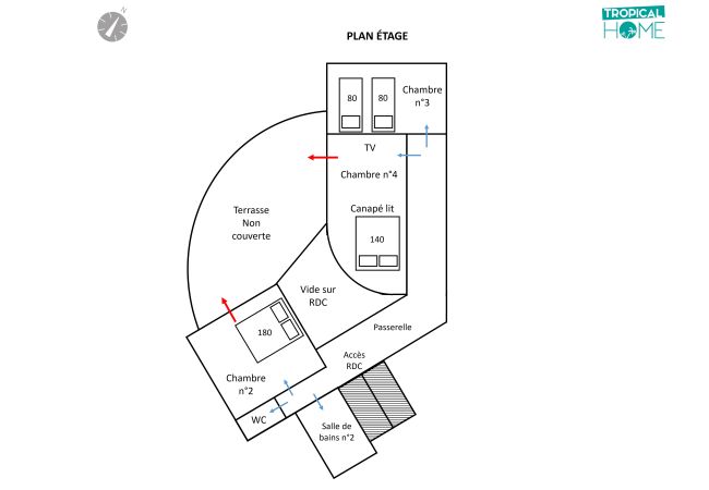 Plan de l'aménagement intérieur (étage)